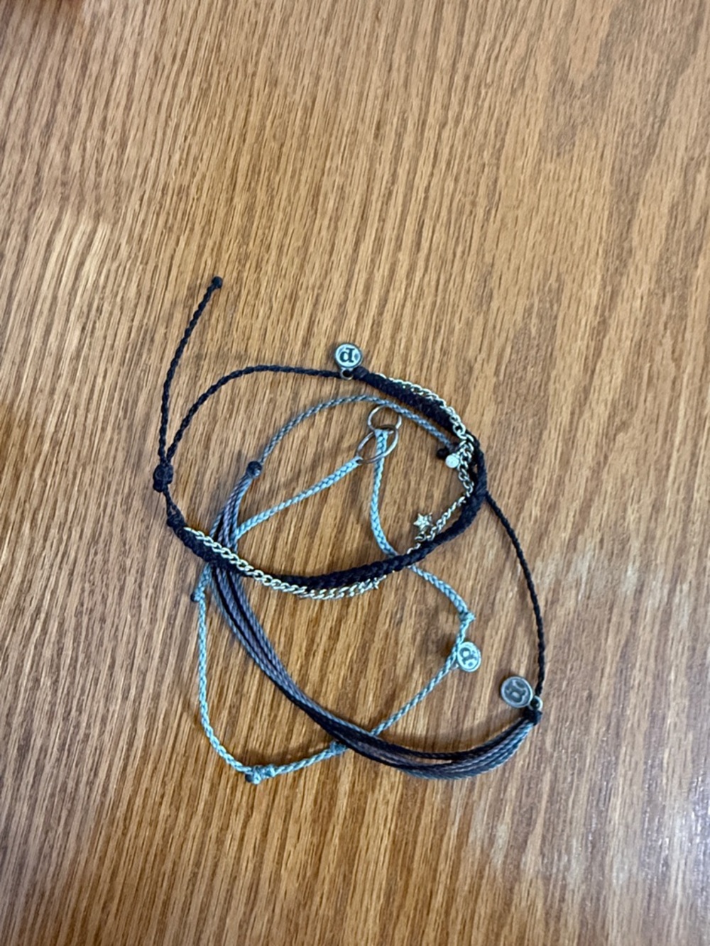 Pura Vida Black, Navy, and Teal Braided Bracelet Stack